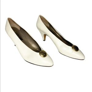 Vintage Serto Meucci of Florence Made in Italy White Gold Embellished Heels